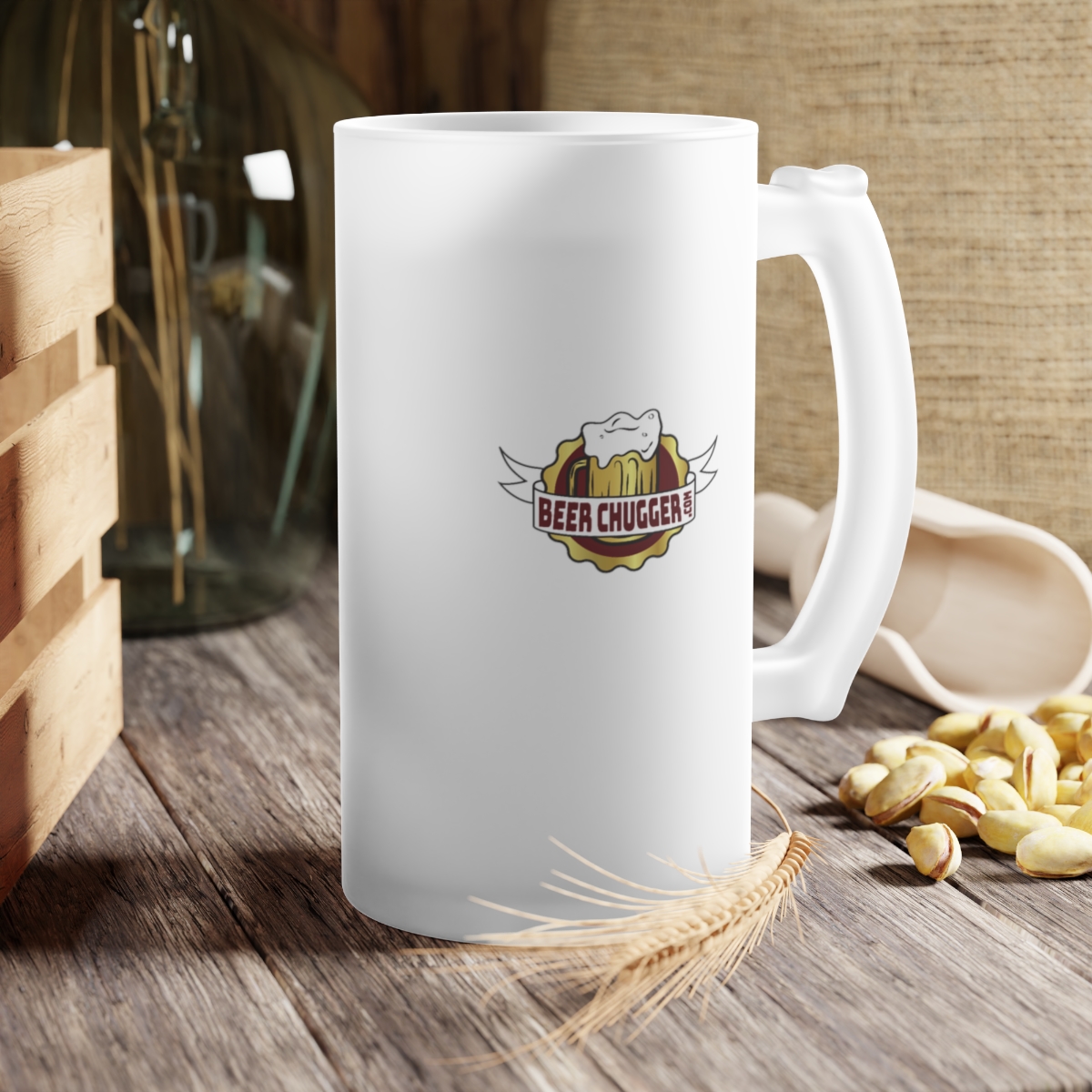 Frosted Glass Beer Mug - Image 6