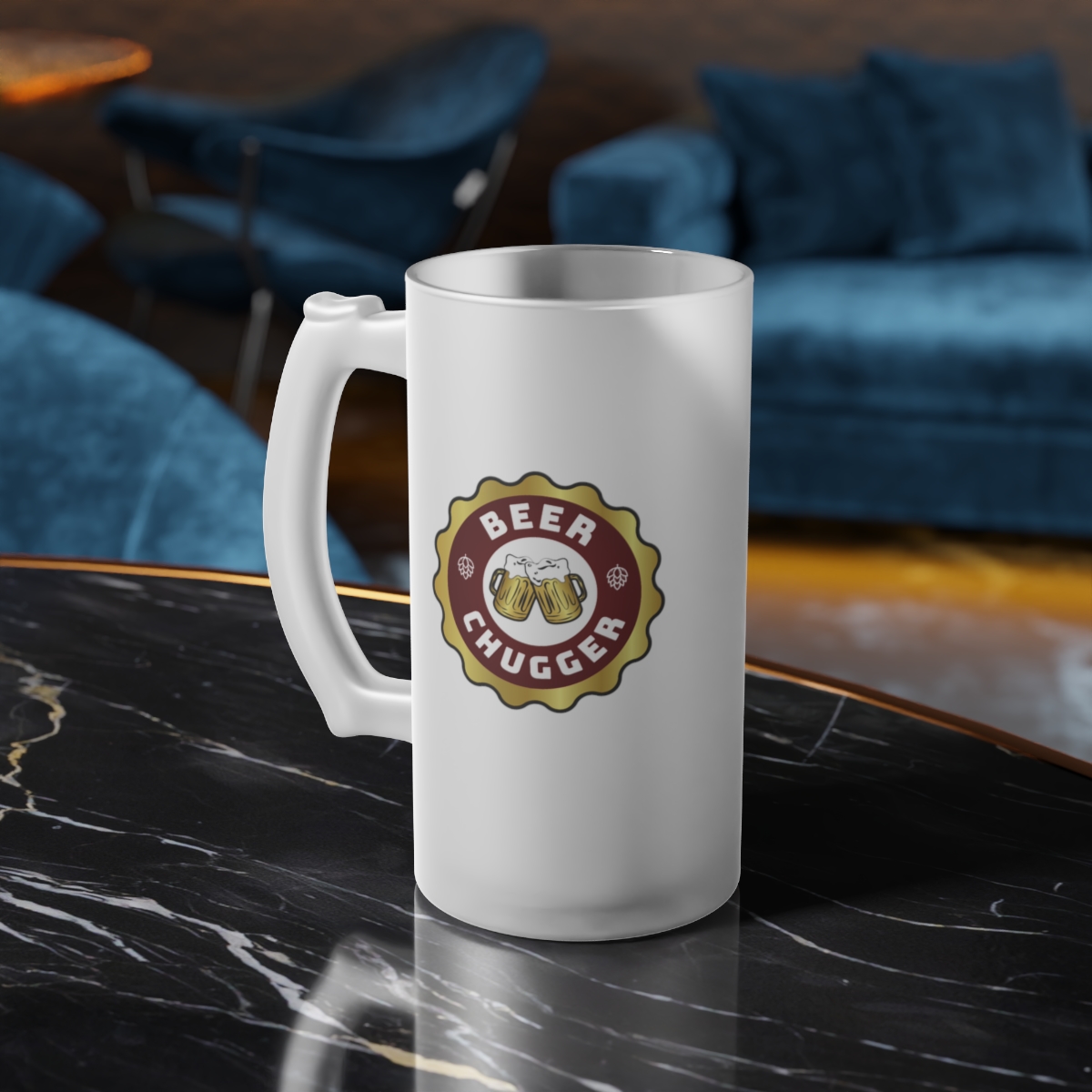 Frosted Glass Beer Mug - Image 7