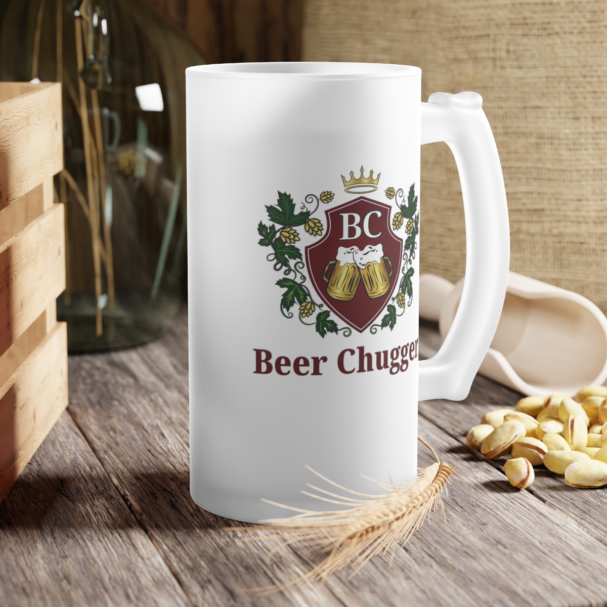 Frosted Glass Beer Mug - Image 6